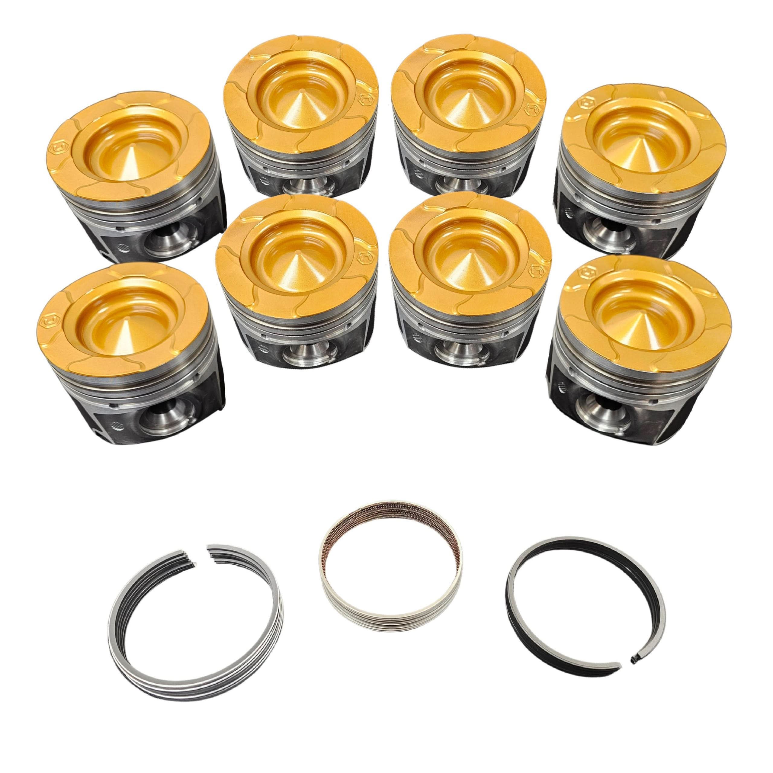 6.7P Choate Pistons w/rings 2011-2016 Coated, Flycut Set