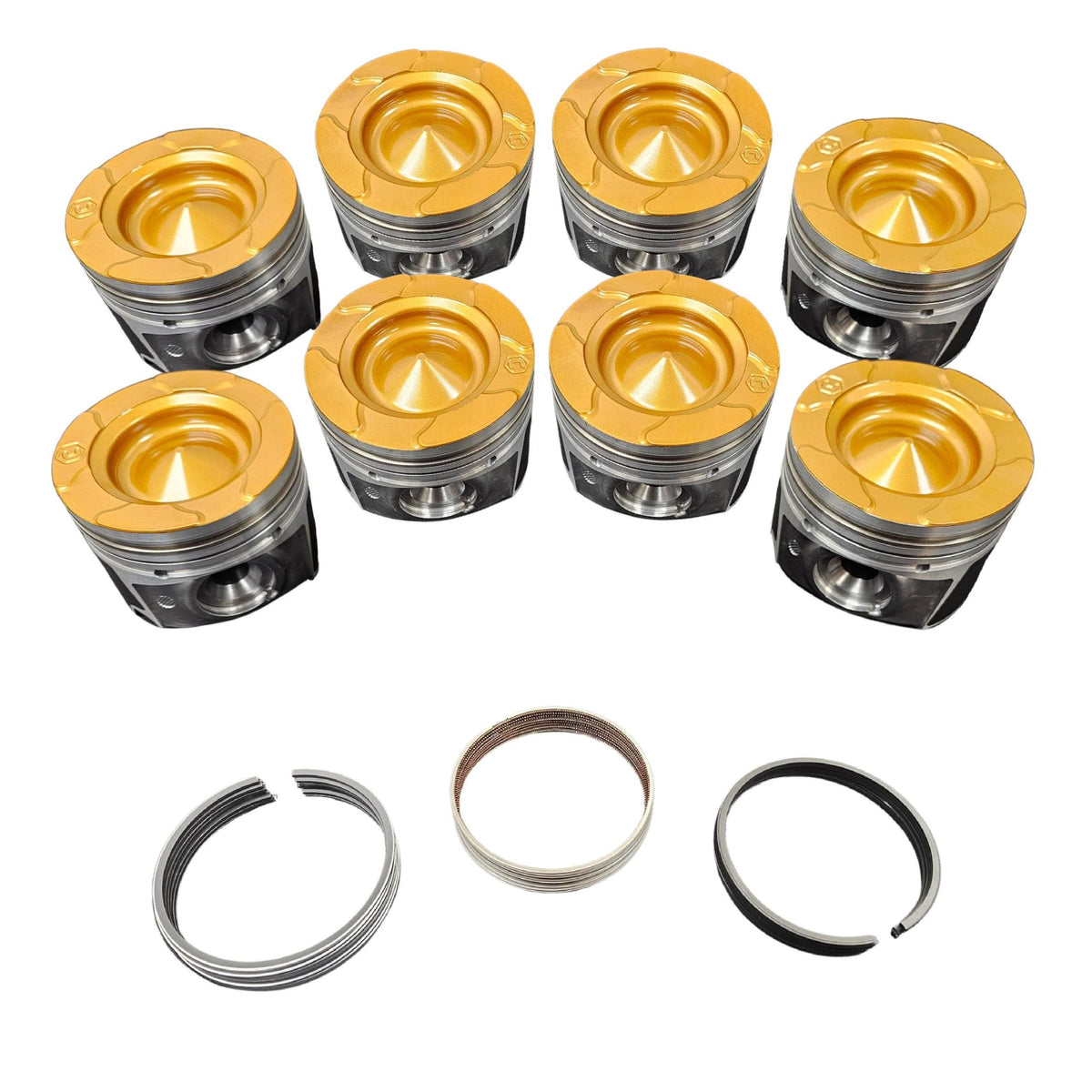 6.7P Choate Pistons w/rings 2011-2016 Coated, Flycut Set